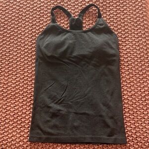 Lululemon Ebb to Street built in bra - size 8 - Ribbed Tank Top -black/dark gray